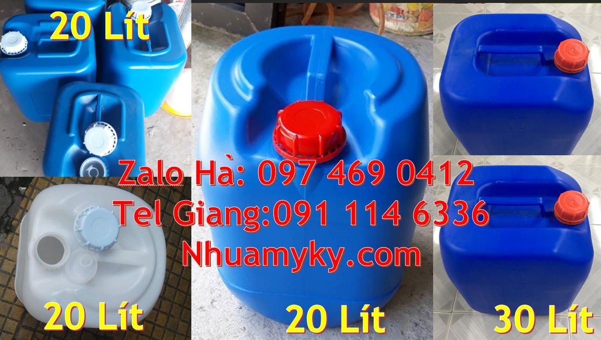 can vuông 25l đựng phân bón,giá can nhựa 30l ,thùng nhựa 20l giá rẻ n