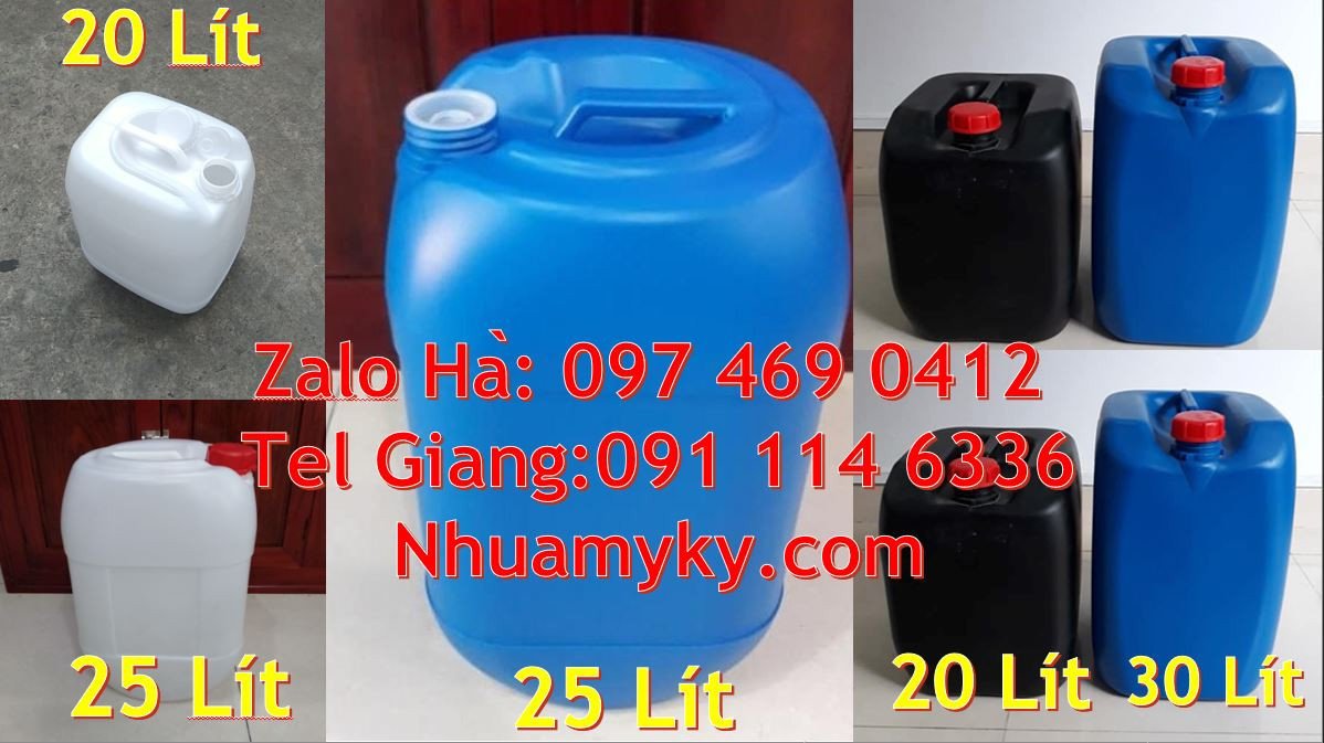 can vuông 25l đựng phân bón,giá can nhựa 30l ,thùng nhựa 20l giá rẻ n