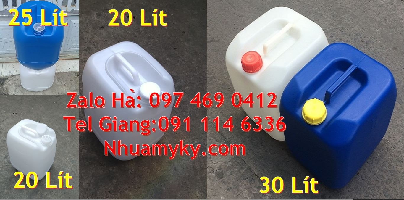 can vuông 25l đựng phân bón,giá can nhựa 30l ,thùng nhựa 20l giá rẻ n