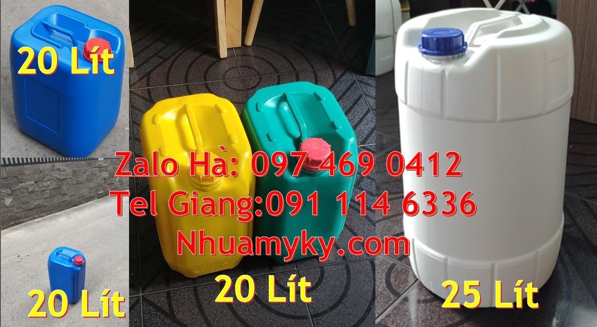 can vuông 25l đựng phân bón,giá can nhựa 30l ,thùng nhựa 20l giá rẻ n