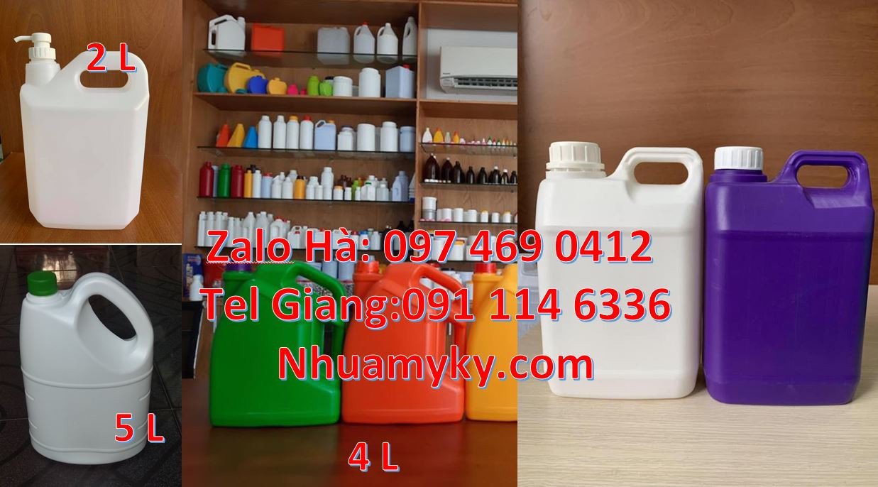 can 2l đựng nước xả vải,can hdpe can 2l đựng thuốc trừ sâu,can 4 lít