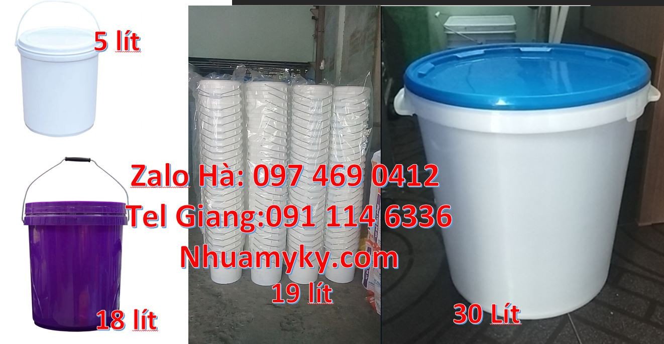 xô nhựa 20l có nắp đậy chiết rót,xô nhựa nắp rót 18l thùng nhựa 19l rẻ