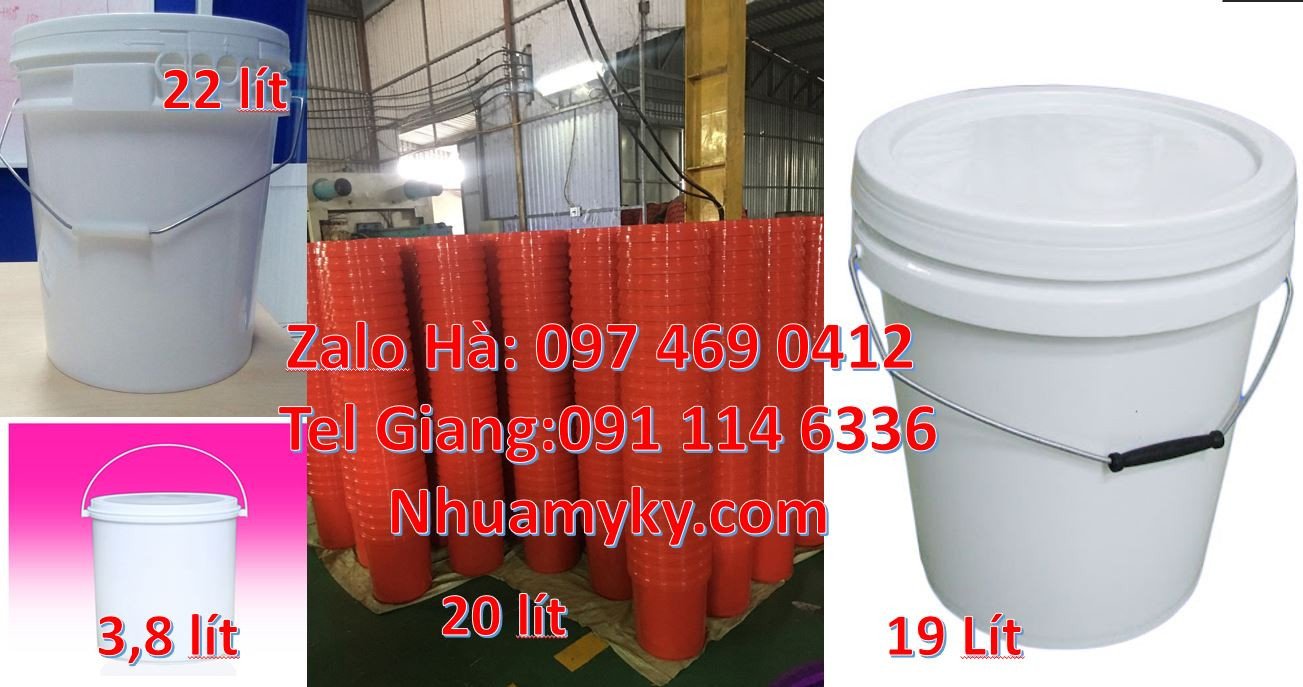 xô nhựa 20l có nắp đậy chiết rót,xô nhựa nắp rót 18l thùng nhựa 19l rẻ