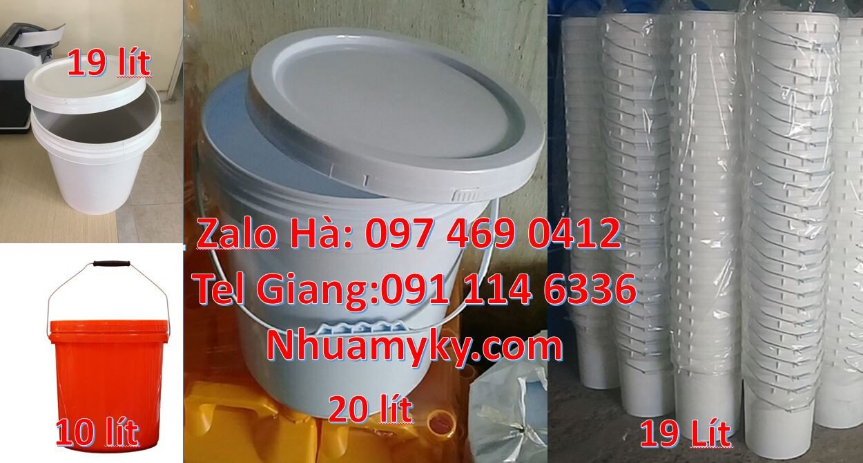xô nhựa 20l có nắp đậy chiết rót,xô nhựa nắp rót 18l thùng nhựa 19l rẻ