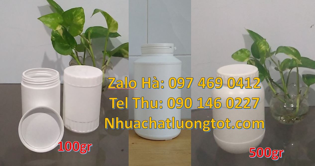 hũ nhựa đựng bánh kẹo, hũ nhựa tròn 100gr đựng thực phẩm,hũ nhựa hdpe