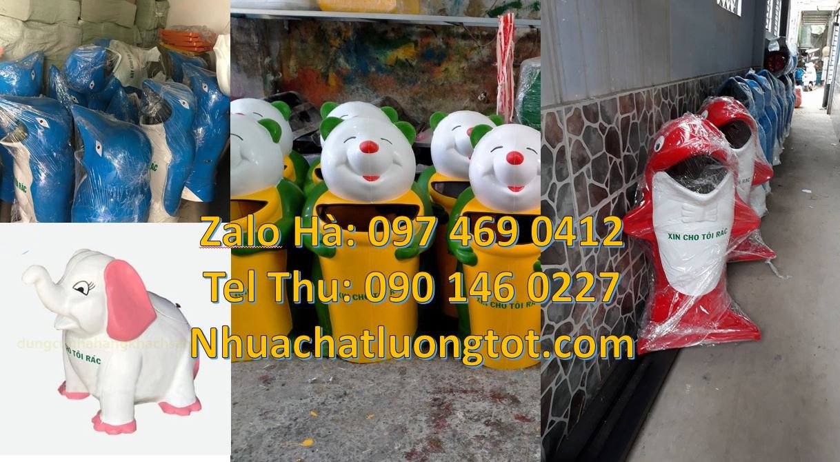 thùng rác hình con cá heo,thùng rác hình con gấu,thùng rác hình con va