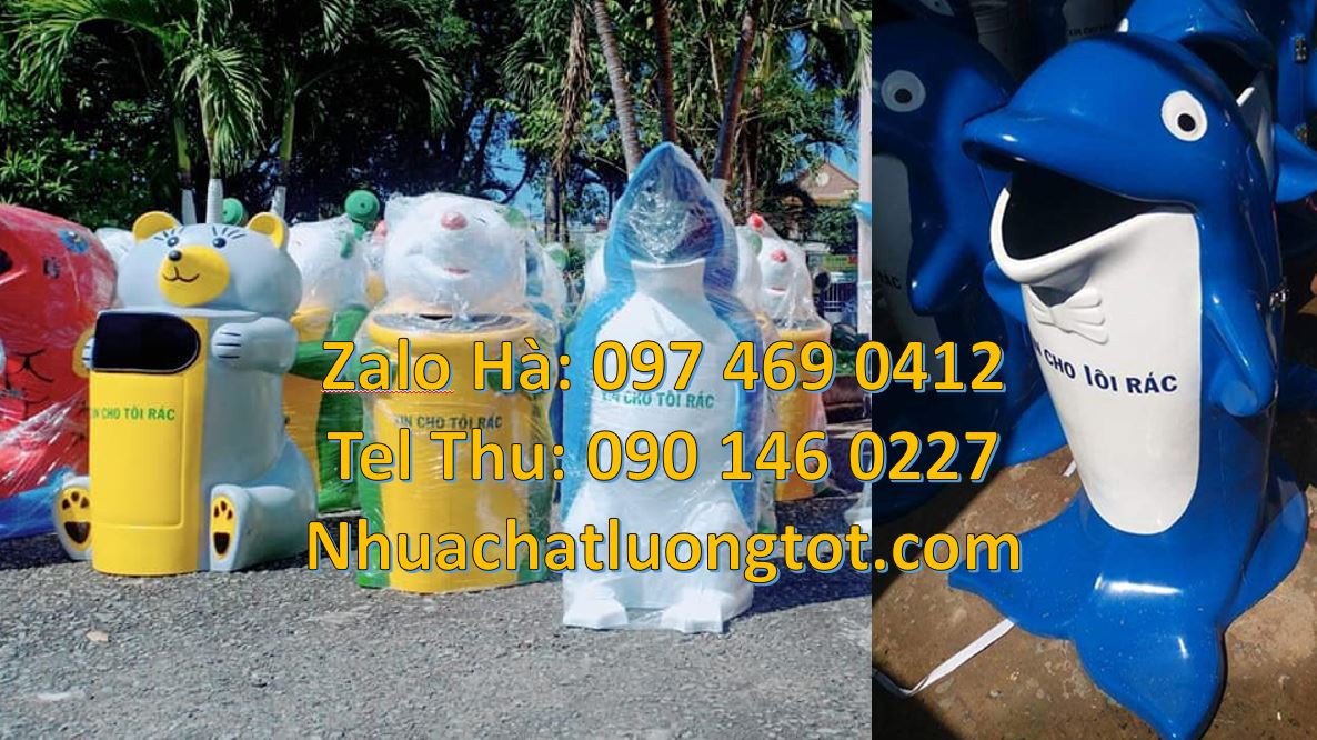 thùng rác hình con cá heo,thùng rác hình con gấu,thùng rác hình con va