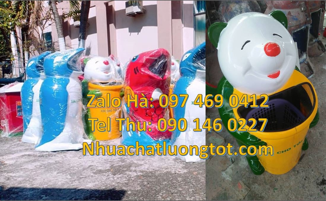 thùng rác hình con cá heo,thùng rác hình con gấu,thùng rác hình con va
