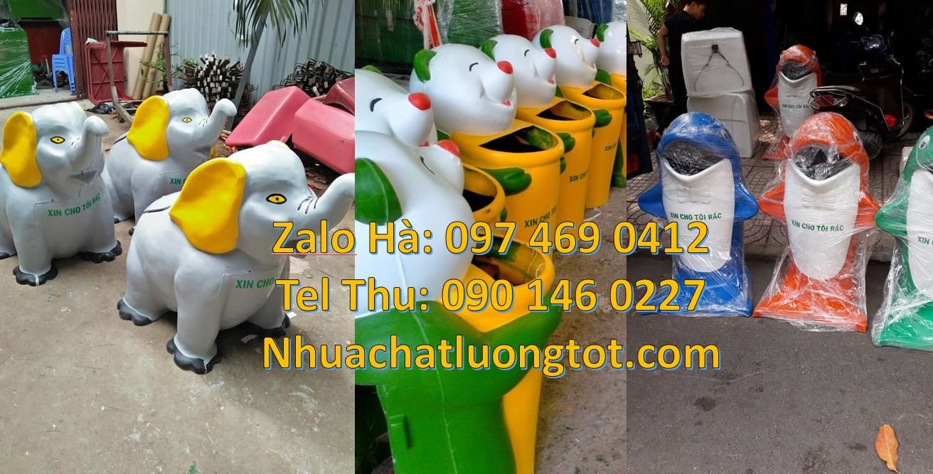 thùng rác hình con cá heo,thùng rác hình con gấu,thùng rác hình con va