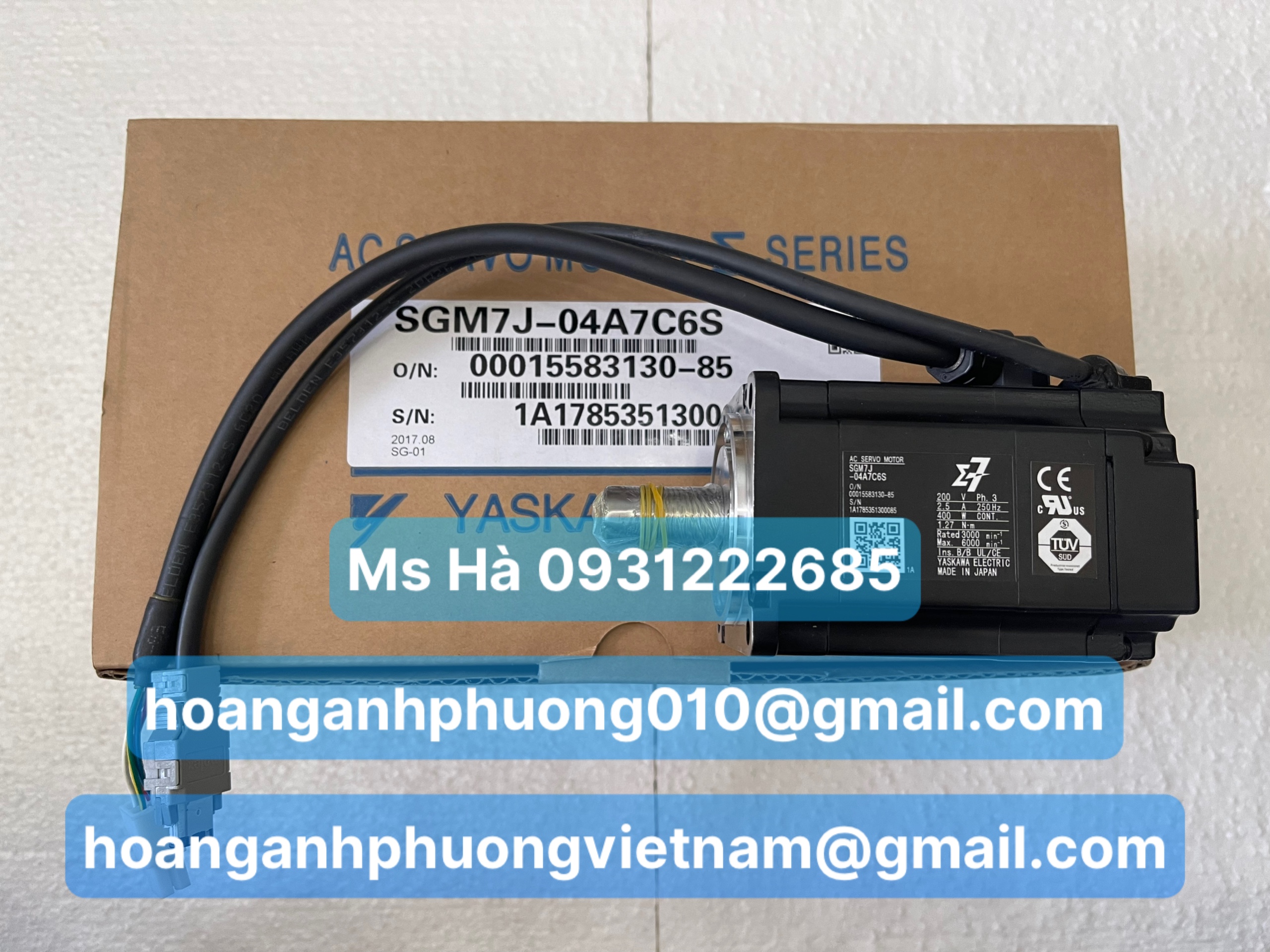 Servo motor yaskawa SGM7J-04A7C6S mới 100%, BH 12 tháng