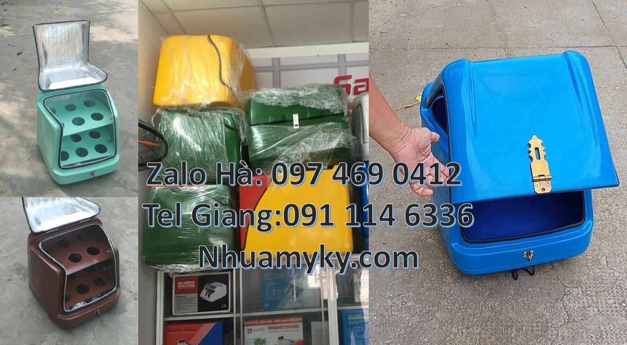 thùng giữ nhiệt xe máy, thùng giao hàng tiếp thị, thùng vận chuyển han