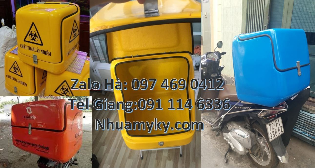 thùng giữ nhiệt xe máy, thùng giao hàng tiếp thị, thùng vận chuyển han