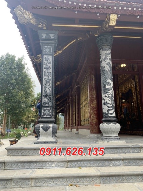 Cột Đá Đẹp Đồng Trụ Nguyên Khối Đá Trắng