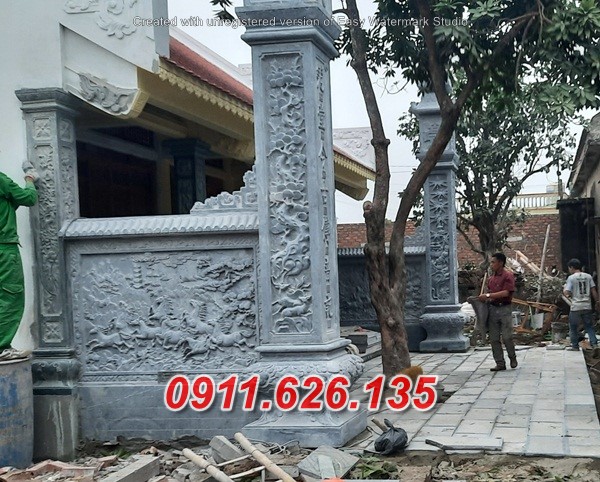 Cột Đá Đẹp Đồng Trụ Nguyên Khối Đá Trắng