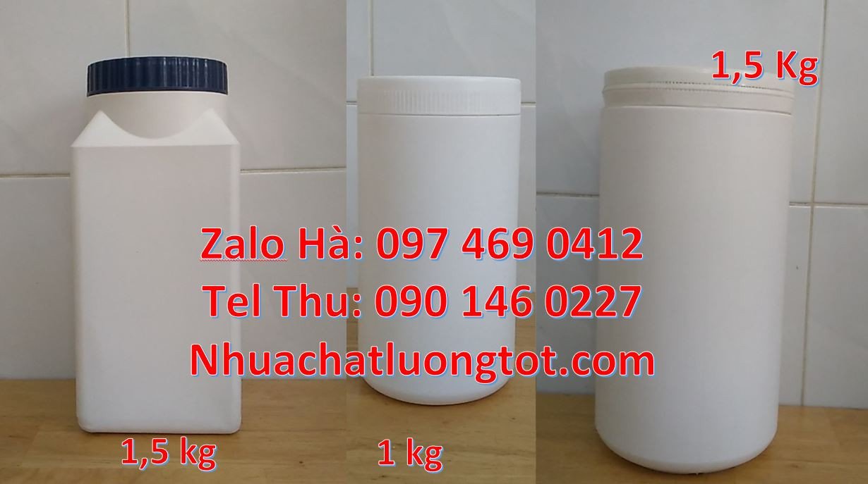 giá bán hũ 1kg,hũ nhựa 1.5kg nắp vặn đựng mực in,hũ nhựa 2kg hdpe giá