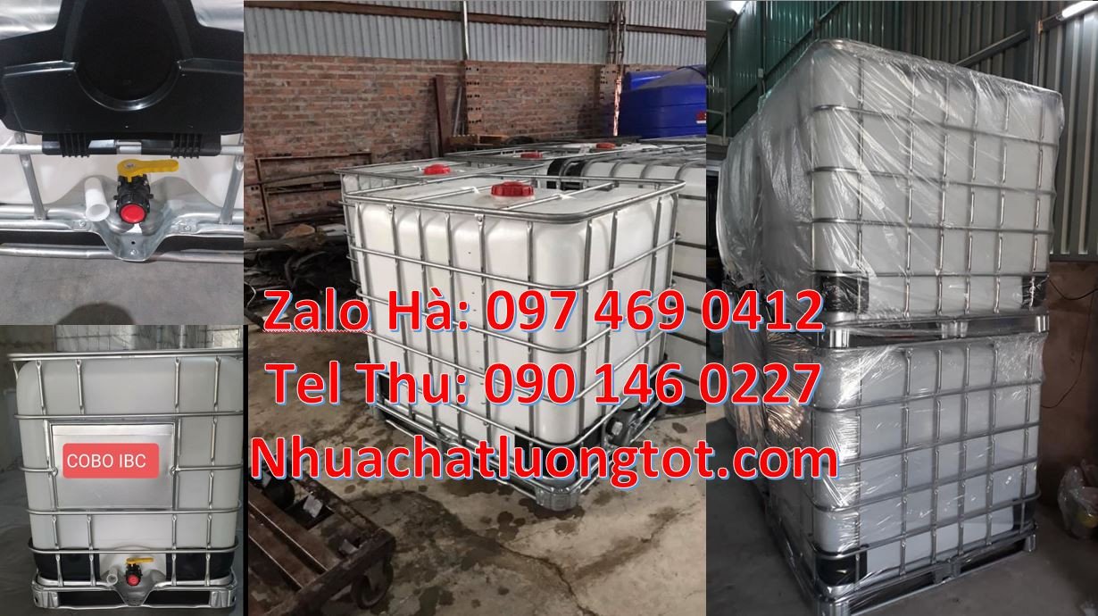 bồn ibc 1000l đựng hóa chất,thùng nhựa 1000l đựng nước,tank nhựa 1khoi