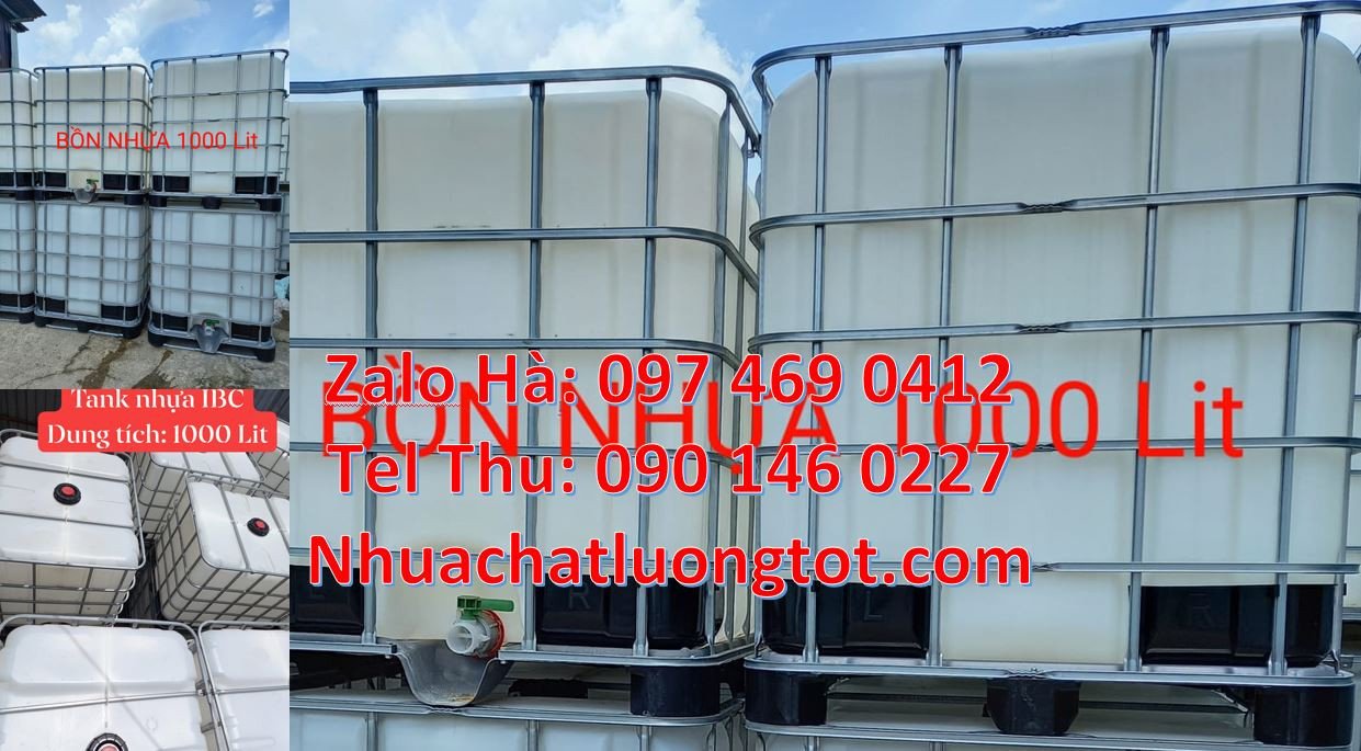bồn ibc 1000l đựng hóa chất,thùng nhựa 1000l đựng nước,tank nhựa 1khoi