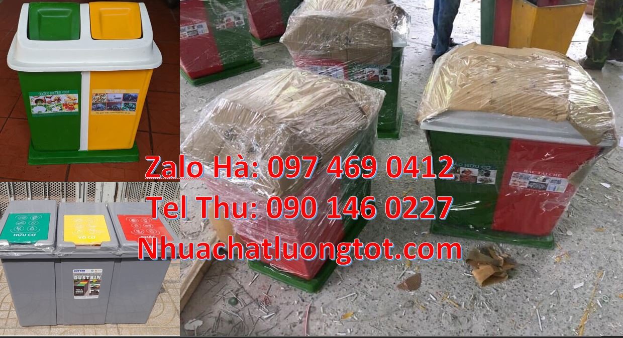 Thùng rác công cộng 3 ngăn,thùng rác 2 ngăn giá rẻ,thùng rác 3 ngăn na