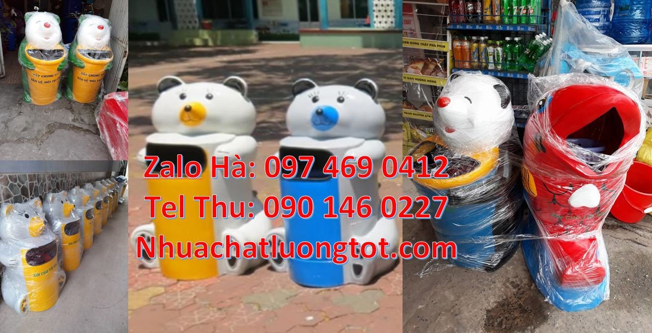 sọt rác chinh cánh chục,thùng rác hình cá heo,thùng rác hình chuột túi