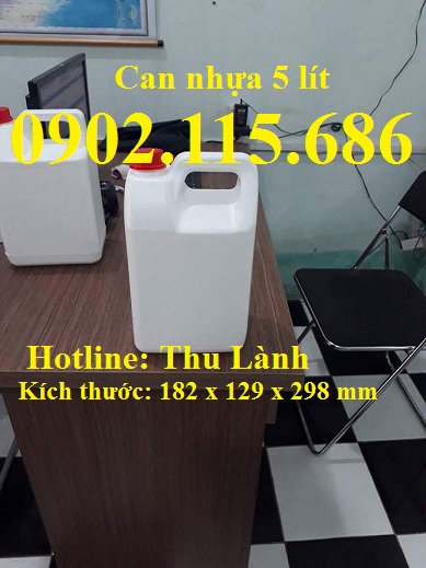 Can nhựa đựng háo chất 5 lít, can nhựa 5 lít dày