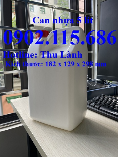 Can nhựa đựng háo chất 5 lít, can nhựa 5 lít dày