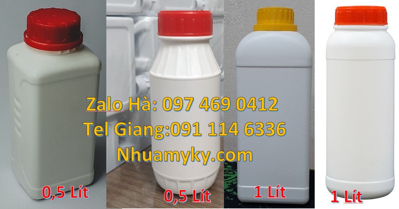 chai 500ml hdpe ,chai 1l nhựa cao cấp chai 250ml hóa chất giá rẻ nhất