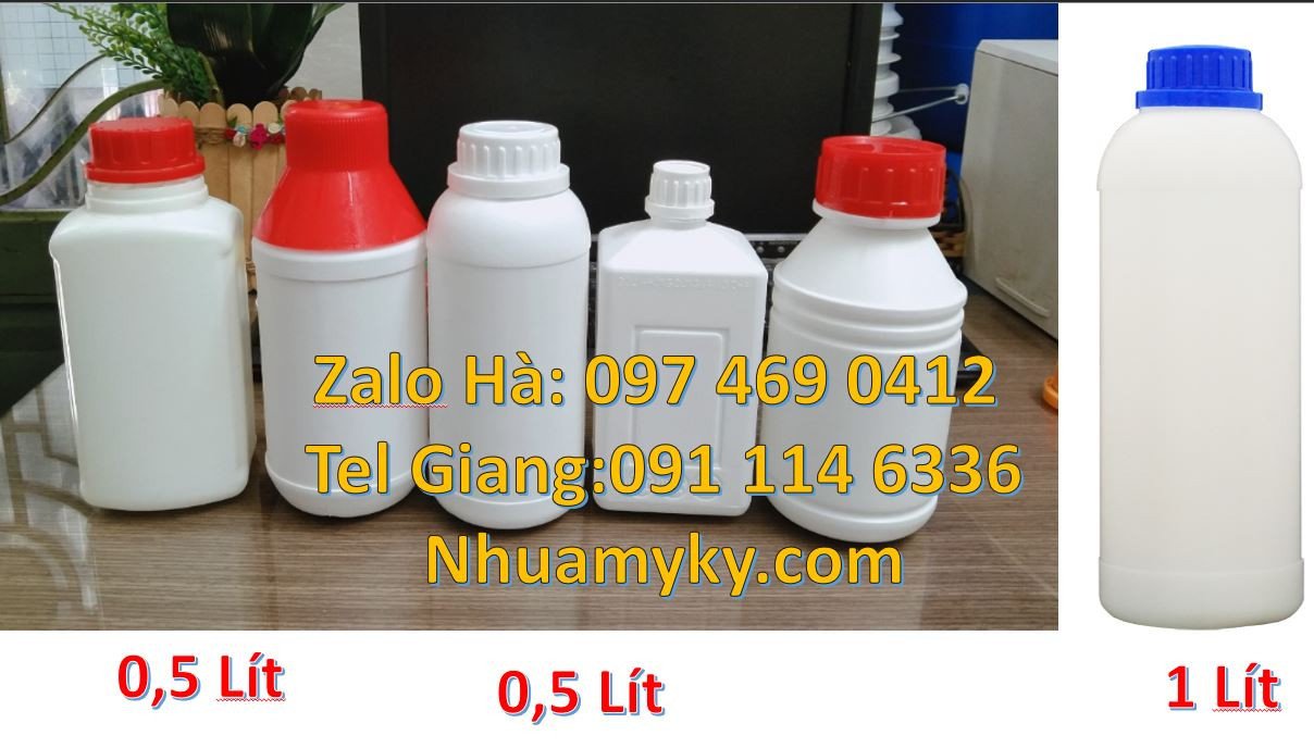 chai 500ml hdpe ,chai 1l nhựa cao cấp chai 250ml hóa chất giá rẻ nhất