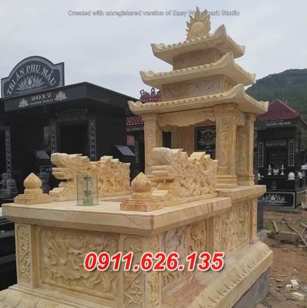 Mẫu Mộ Đá Ba Mái Mẫu Thiết Kế Năm 2023