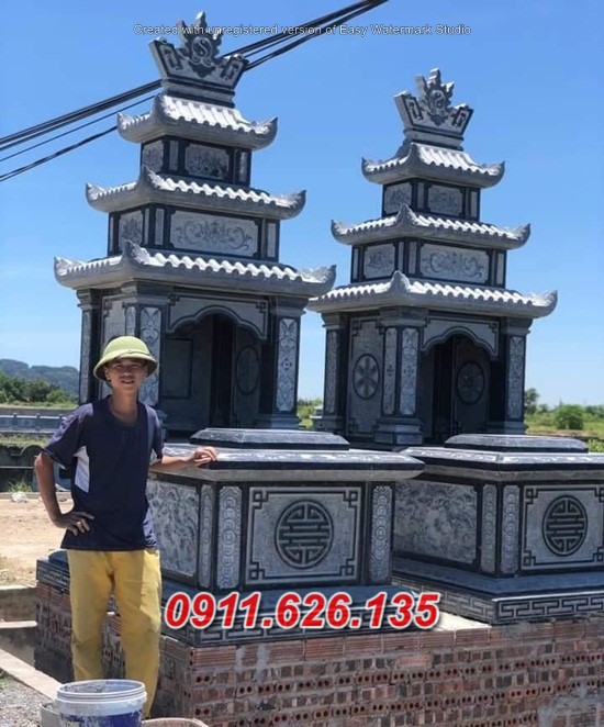 Mẫu Mộ Đá Ba Mái Mẫu Thiết Kế Năm 2023