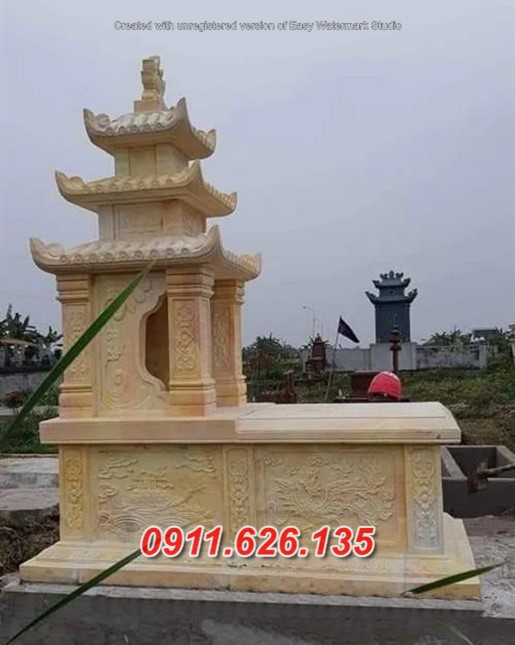 Mẫu Mộ Đá Ba Mái Mẫu Thiết Kế Năm 2023