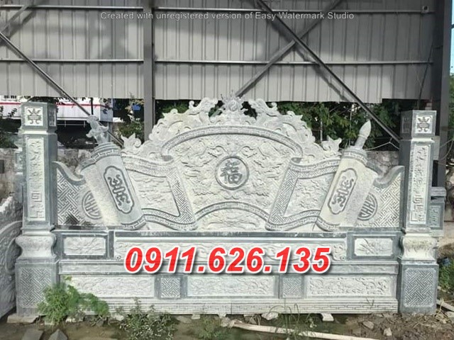 Mẫu Cuốn Thư Đá Bình Phong