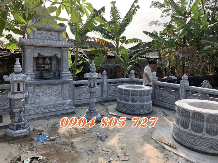 Lăng mộ đá để tro cốt tại Long An thiết kế đẹp