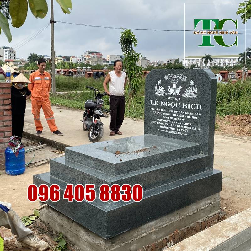 Lắp đặt mộ đá granite tam cấp tại Bắc Từ Liêm Hà Nội
