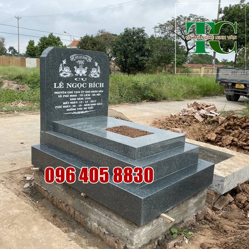 Lắp đặt mộ đá granite tam cấp tại Bắc Từ Liêm Hà Nội