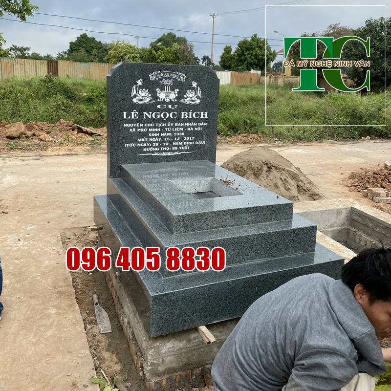 Lắp đặt mộ đá granite tam cấp tại Bắc Từ Liêm Hà Nội