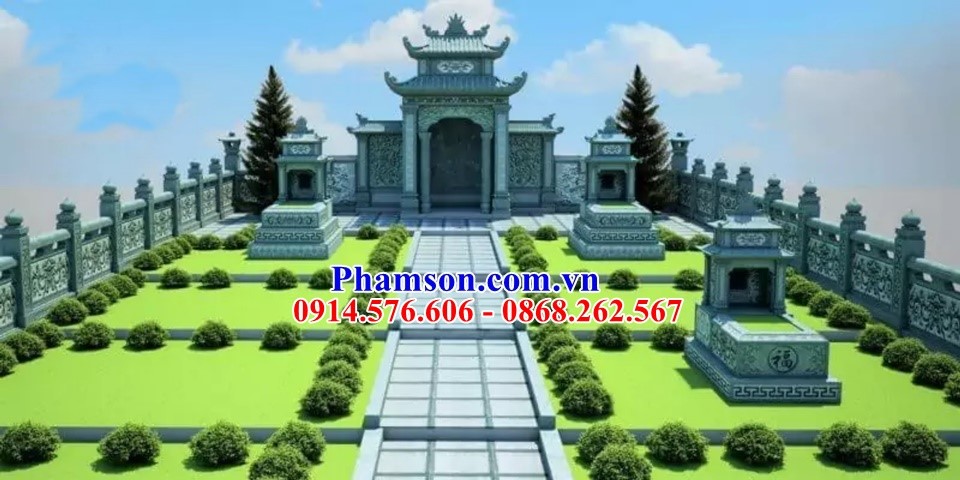 21562 lăng mộ bằng đá xanh rêu granite sơn la