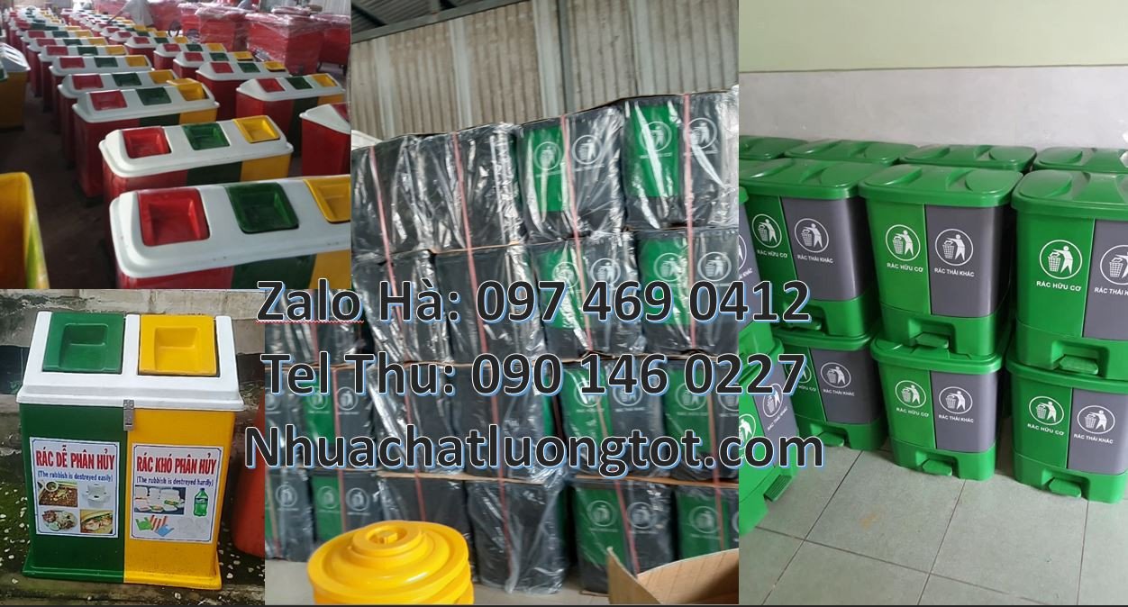 thùng rác đạp chân 2 ngăn,thùng rác 3 ngăn trường học,thùng rác đựng r