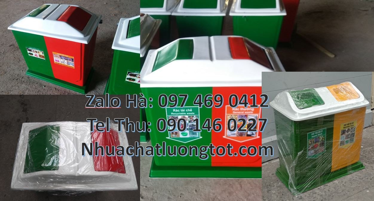 thùng rác đạp chân 2 ngăn,thùng rác 3 ngăn trường học,thùng rác đựng r