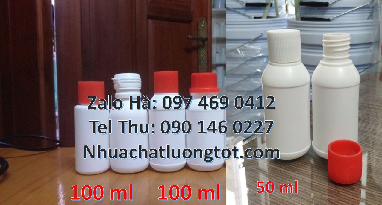 chai nhựa 250ml đựng hóa chất, chai nhựa 100ml đựng đầu ăn, chai nhựa