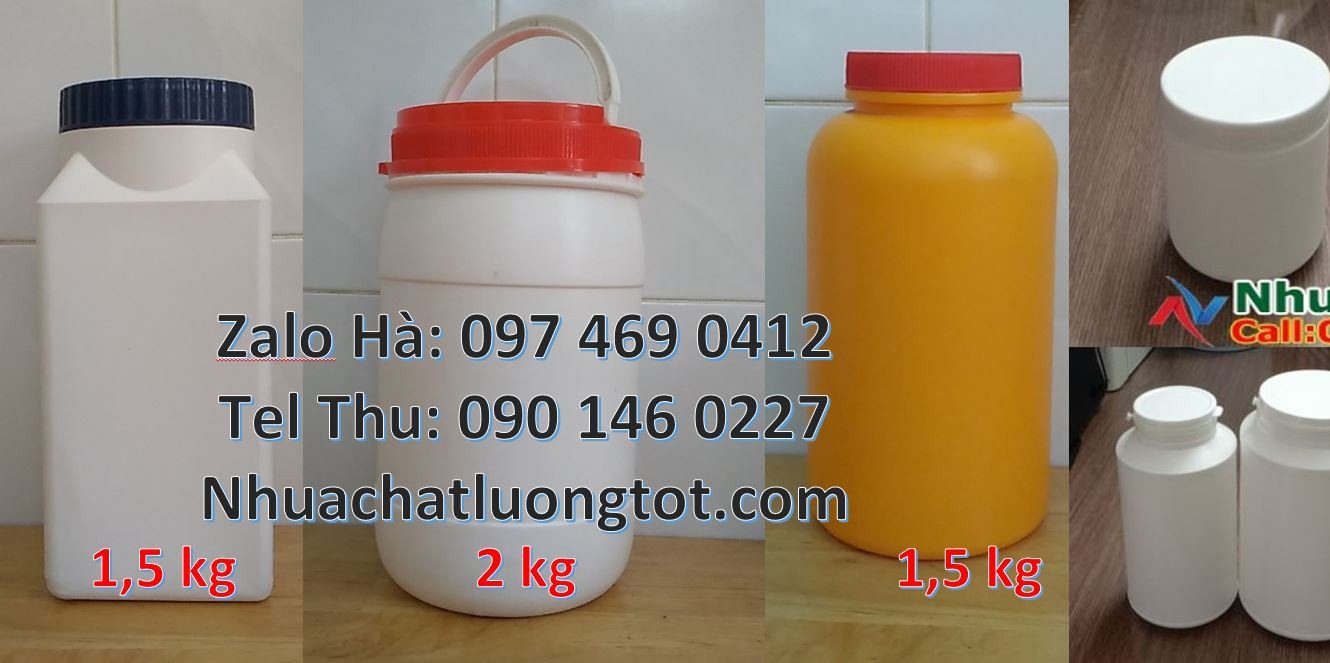 Bán hủ 0.5kg đựng hóa chất,hũ 250g đựng nước rửa chén, hũ nhựa giá rẻ