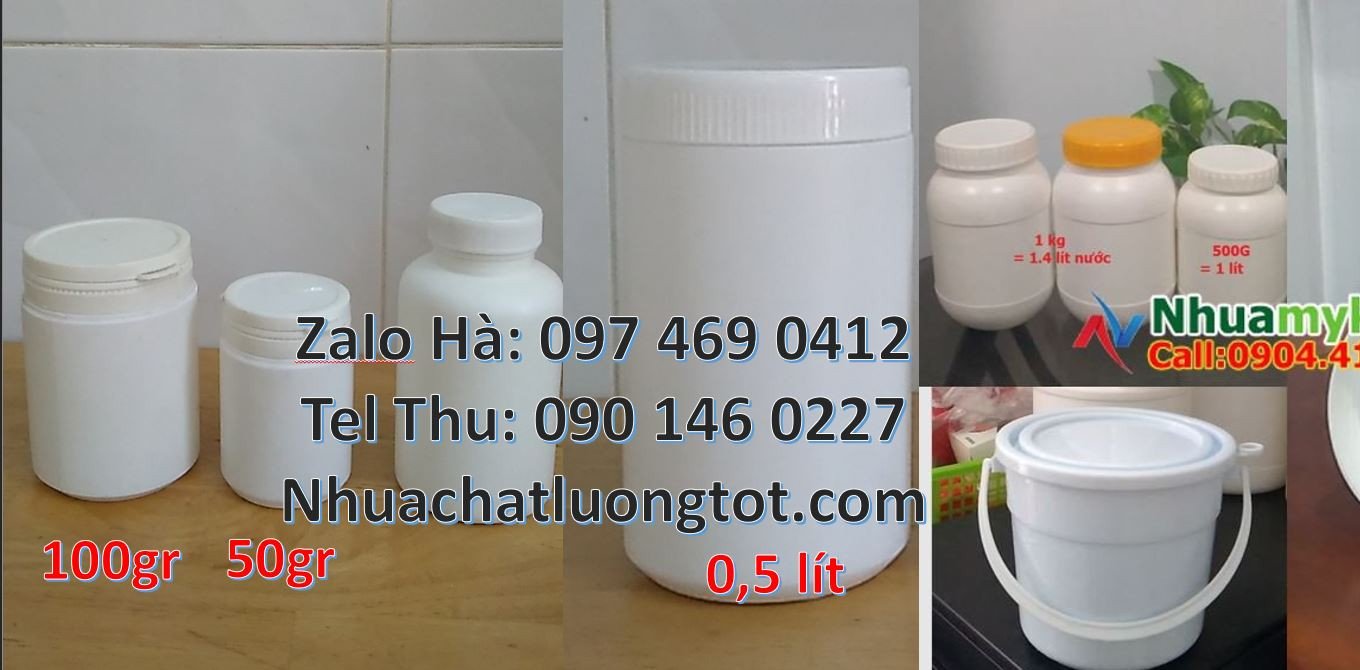 Bán hủ 0.5kg đựng hóa chất,hũ 250g đựng nước rửa chén, hũ nhựa giá rẻ