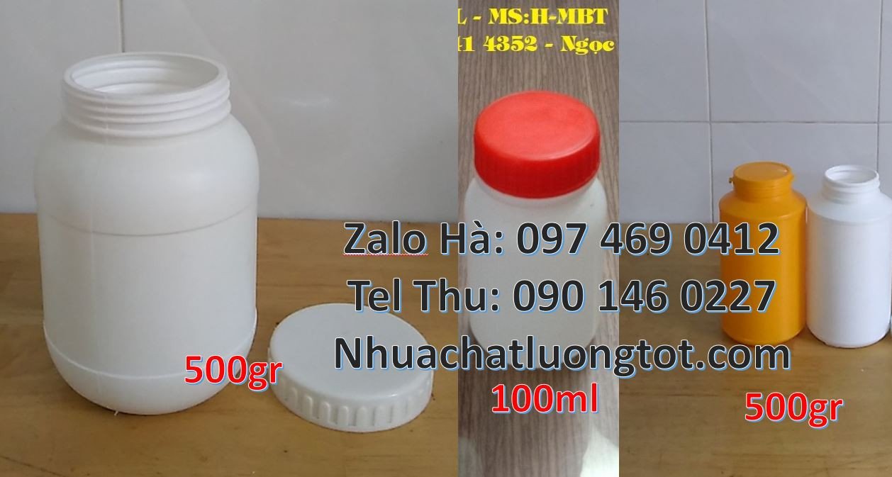 Bán hủ 0.5kg đựng hóa chất,hũ 250g đựng nước rửa chén, hũ nhựa giá rẻ