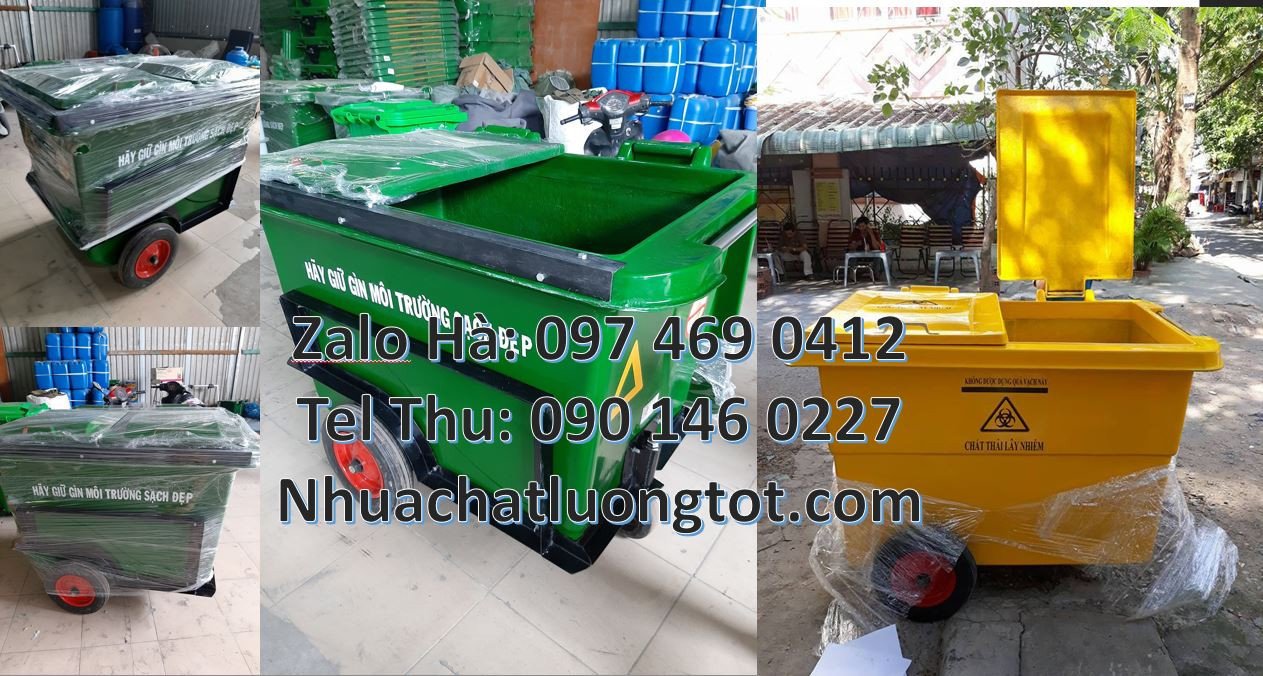 xe thu gom rác 660l 3 bánh đúc,xe thu gom rác 1000l 4 bánh đúc, xe rác