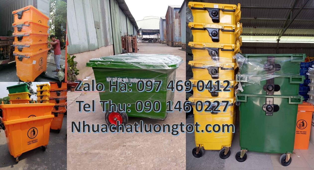 xe thu gom rác 660l 3 bánh đúc,xe thu gom rác 1000l 4 bánh đúc, xe rác