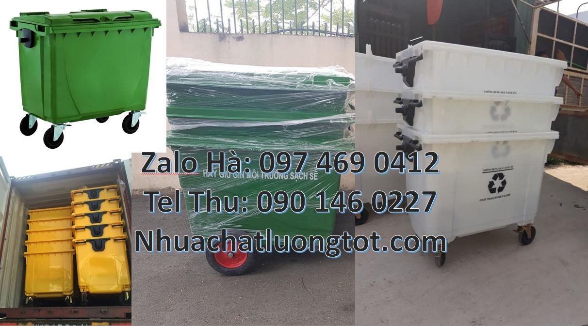 xe thu gom rác 660l 3 bánh đúc,xe thu gom rác 1000l 4 bánh đúc, xe rác
