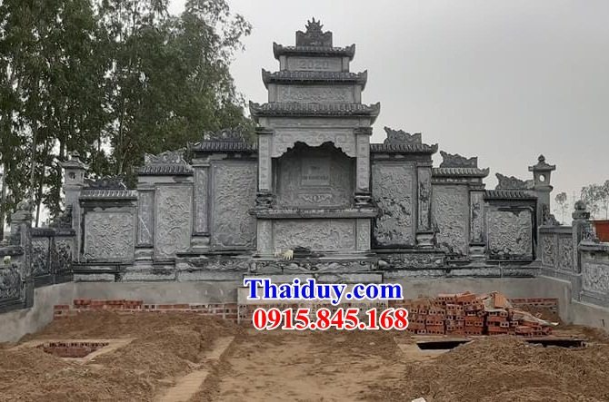 21702 lăng mộ bằng đá xanh rêu ba mái bán điẹn biên