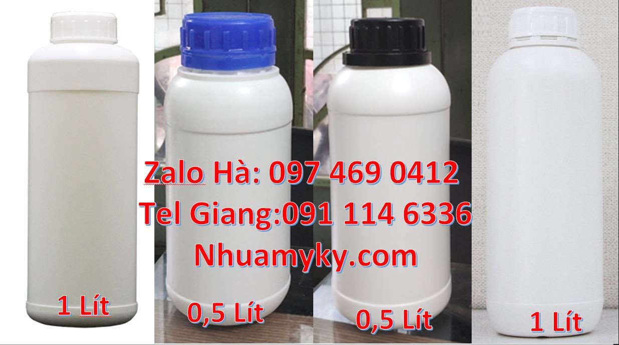 chai nhựa 1l đựng axit, chai nhưa 0.5l đựng hóa chất,chai nhựa màu tra