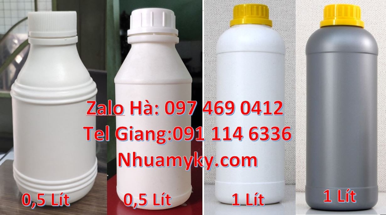 chai nhựa 1l đựng axit, chai nhưa 0.5l đựng hóa chất,chai nhựa màu tra