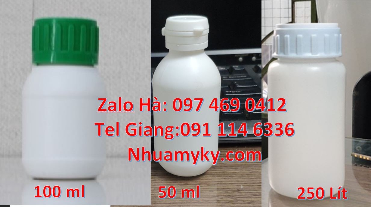 chai nhựa 100ml màu trắng,chai nhưa 250ml đựng hóa chất, chai nhựa đư