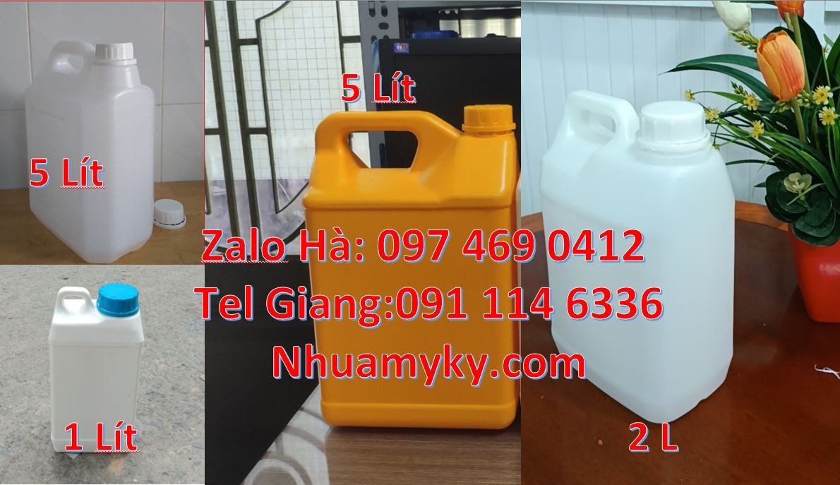can 5l vuộng đựng nước mía, can 10l đựng nước mắm, can 2l đựng bột mi